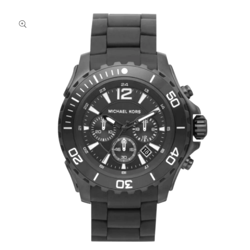 Michael Kors MK8211 black silicone oversized Chronograph men's watch